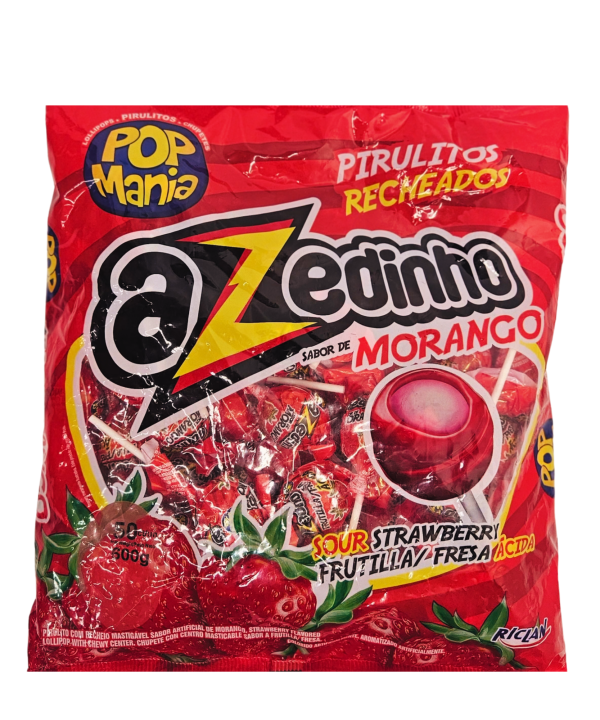 Ledinukas Pop Mania Sour Strawberry, 50 vnt