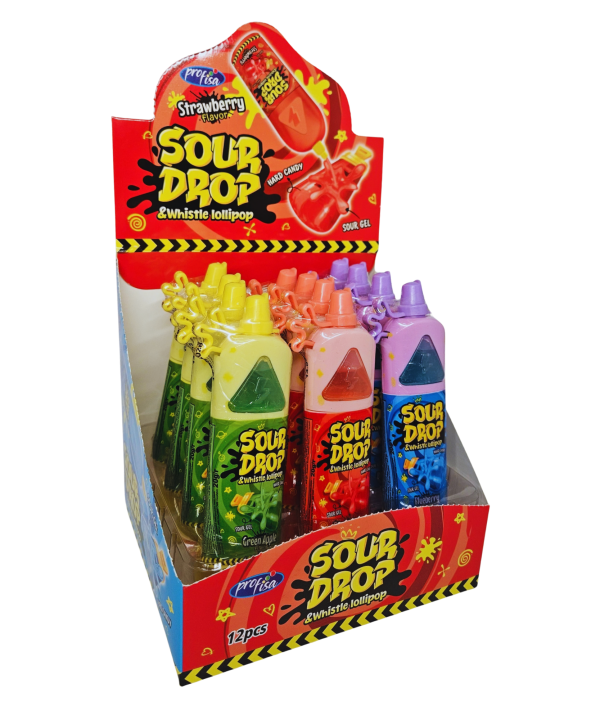 Saldainis Sour Drop & Whistle Lollipop
