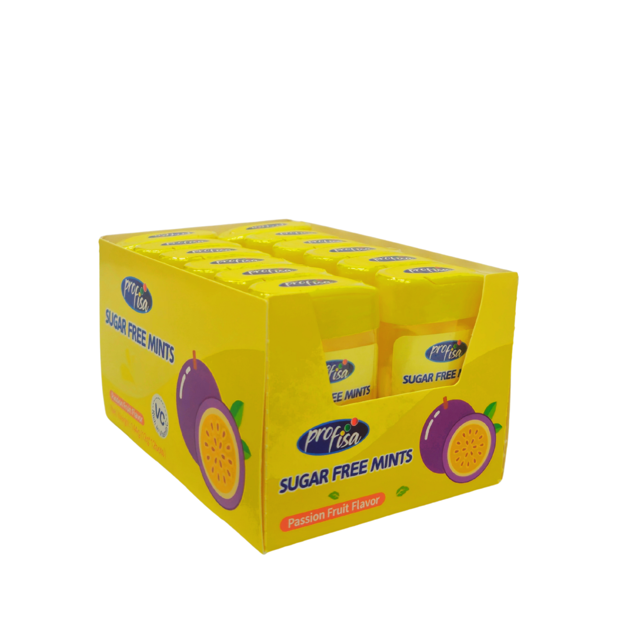 Becukriai mėtiniai pasiflorų skonio saldainiai Sugar Free Mints, 12vnt