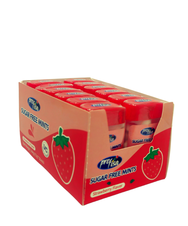 Becukriai mėtiniai braškių skonio saldainiai Sugar Free Mints, 12vnt