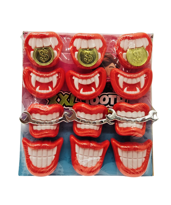 XXL Tooth Lollipop ledinukai su kramtomąja guma, 12 vnt
