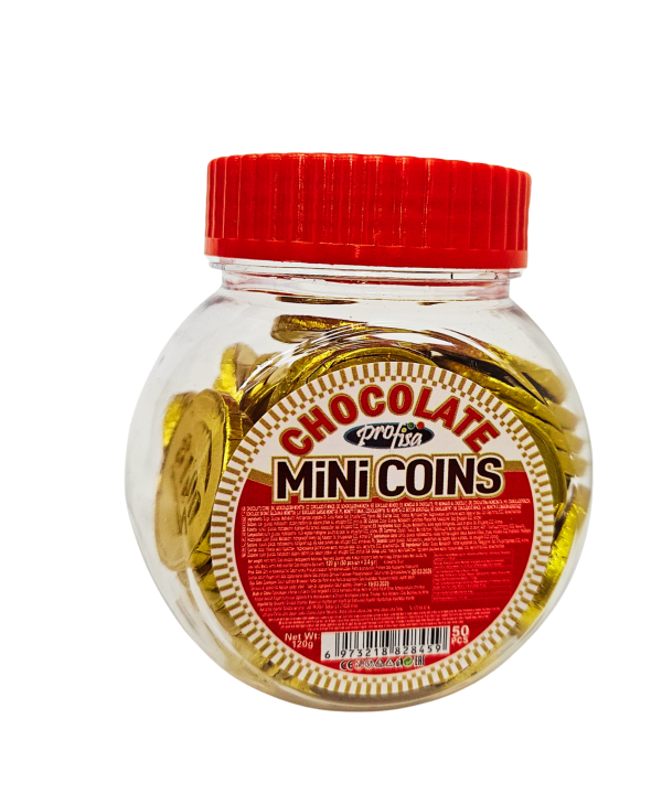 Šokoladinės monetos Chocolate Mini Coins, 50vnt