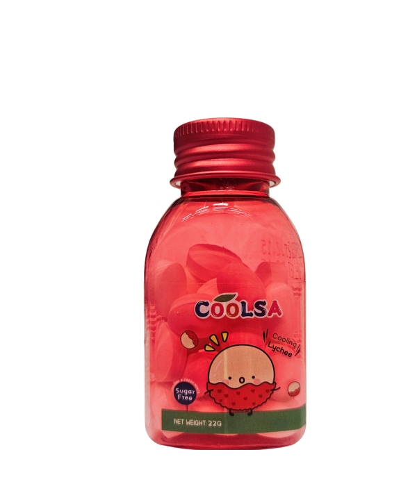 Coolsa Cooling Lychee becukriai ličių skonio saldainiai