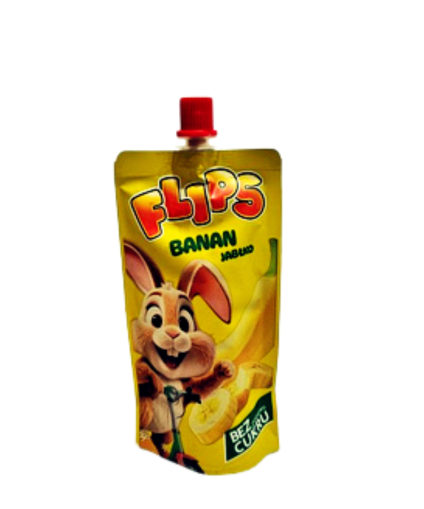 Bananų ir obuolių vaisių tyrelė be pridėtinio cukraus
