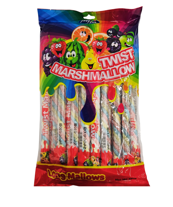 Spalvotos Twist Marshmallows zefyrinės lazdelės
