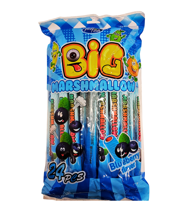 Zefyrinės lazdelės Big Marshmallow mėlynių skonio