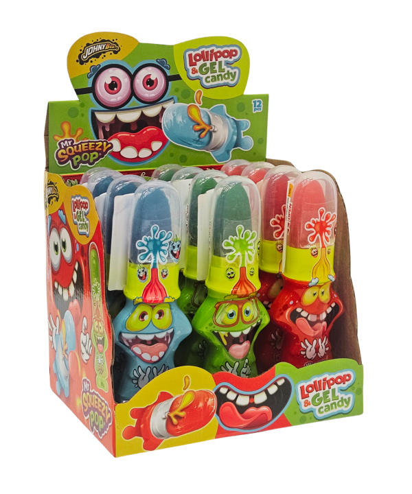 Johnny Bee Mr. Squeezy Pop ledinukas su želė saldainiais - 1 vnt