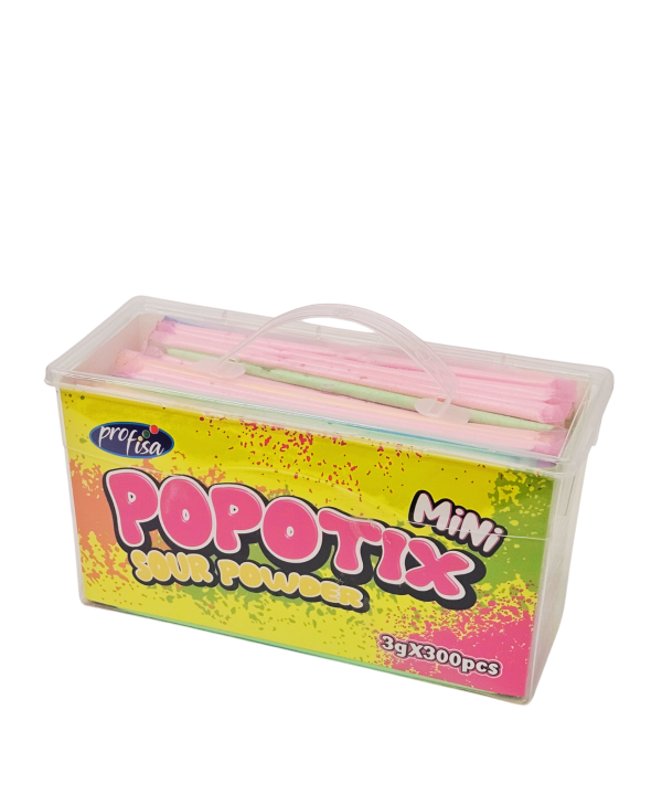 Profisa Mini Popotix Sour Powder rūgštūs milteliniai saldainiai, 300 vnt