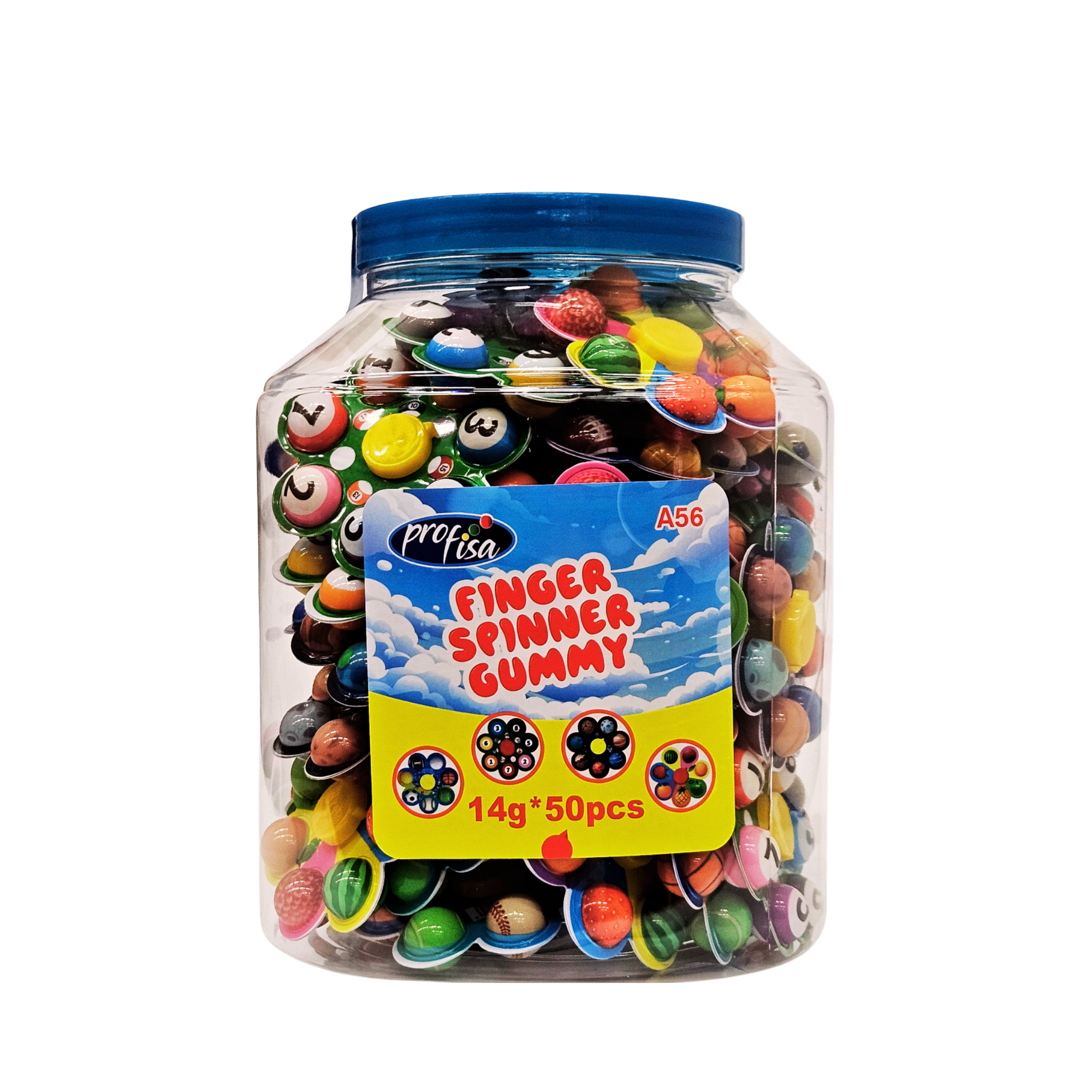Finger Spinner Gummy – spalvoti guminukai, 50 vnt.