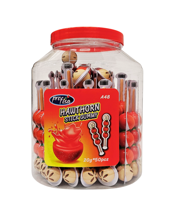 Hawthorn Stick Gummy – gudobelių skonio želė saldainiai ant pagaliuko, 50 vnt