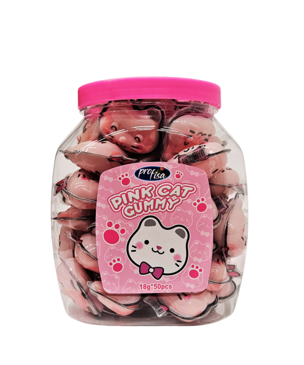 Pink Cat Gummy – katytės formos guminukai, 50 vnt