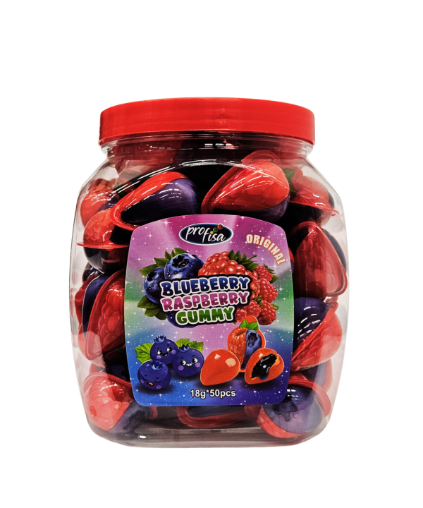 Blueberry Raspberry Gummy – mėlynių ir aviečių skonio guminukai, 50 vnt