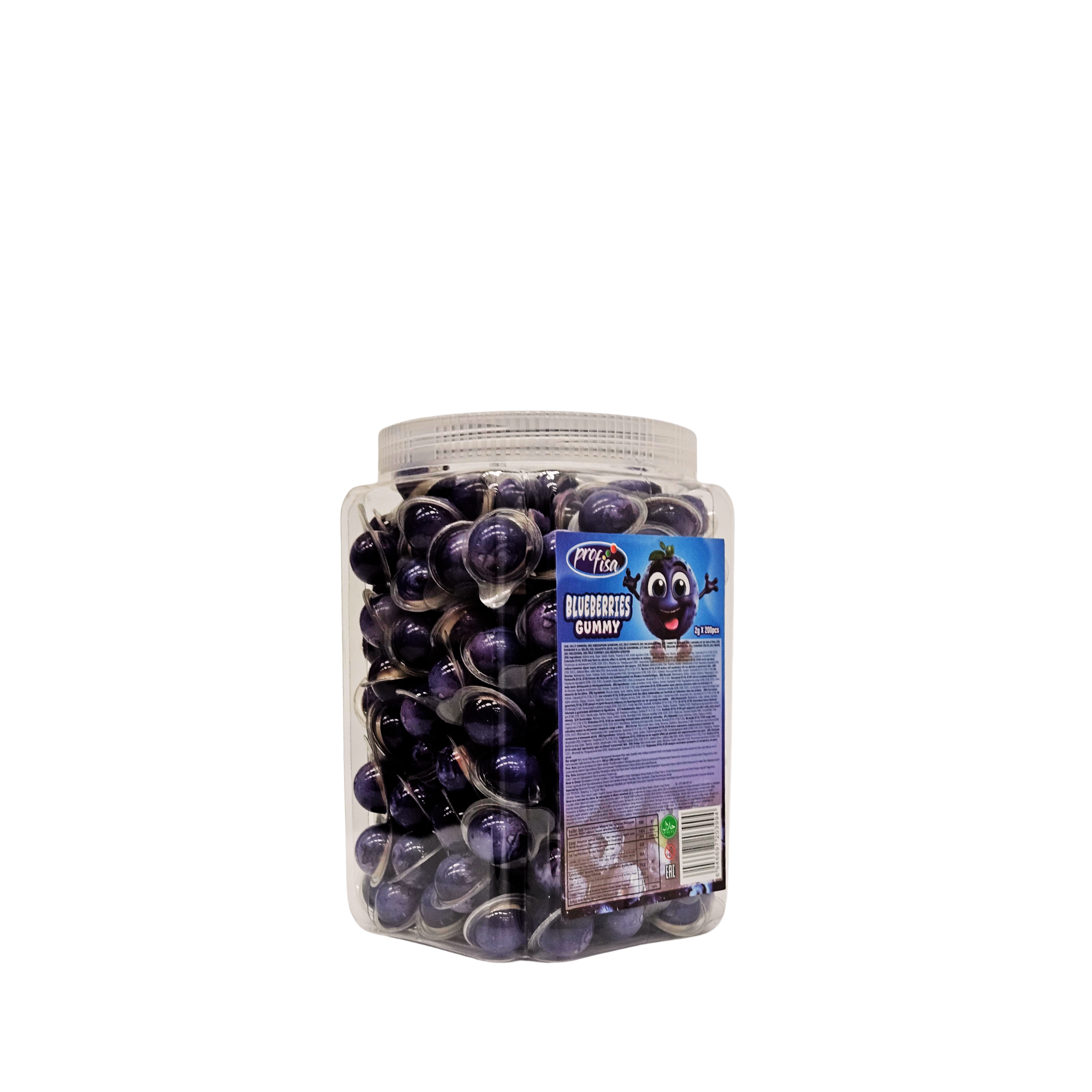 Blueberries Gummy – mėlynių formos guminukai, 200 vnt