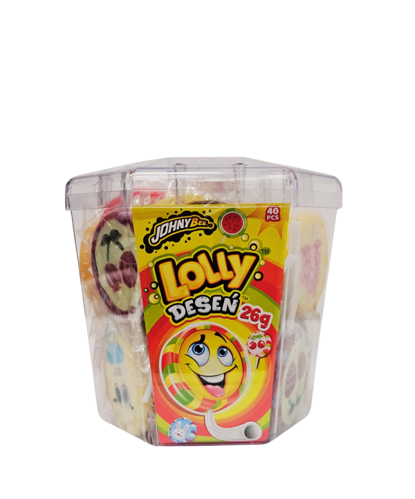 Johny Bee Lolly Deseń – vaisių skonio ledinukas, 40 vnt