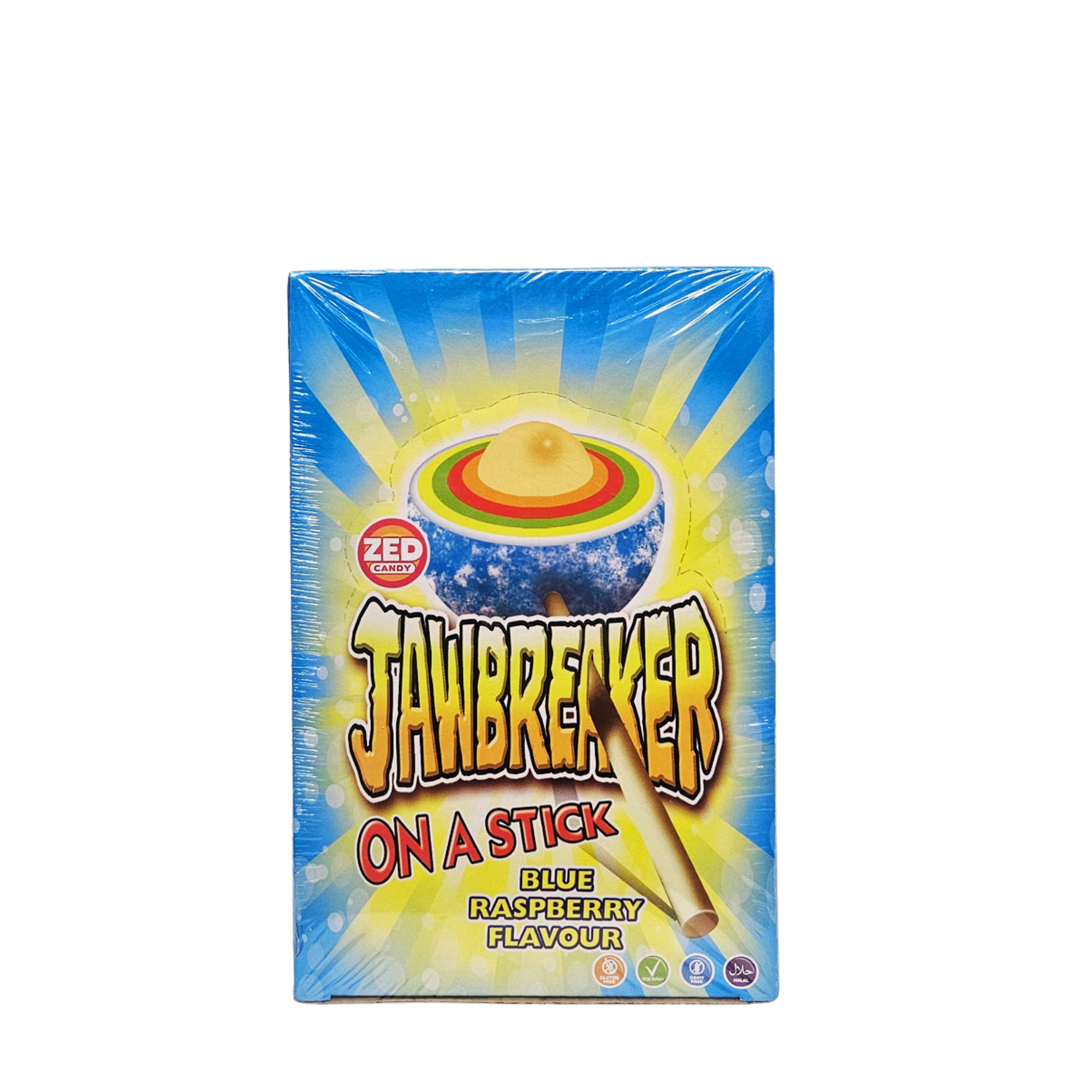 Jawbreaker on a Stick Blue Raspberry milžiniškas saldainis ant pagaliuko