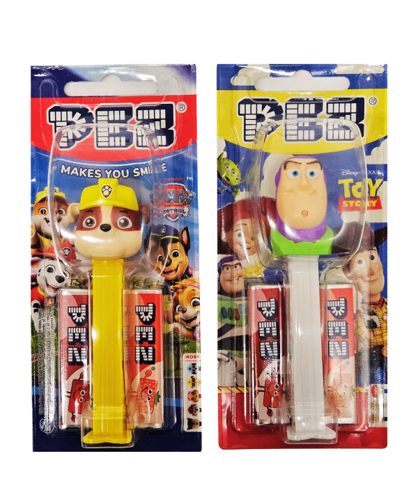 PEZ vaisių skonio pastilės su personažo dozatoriumi