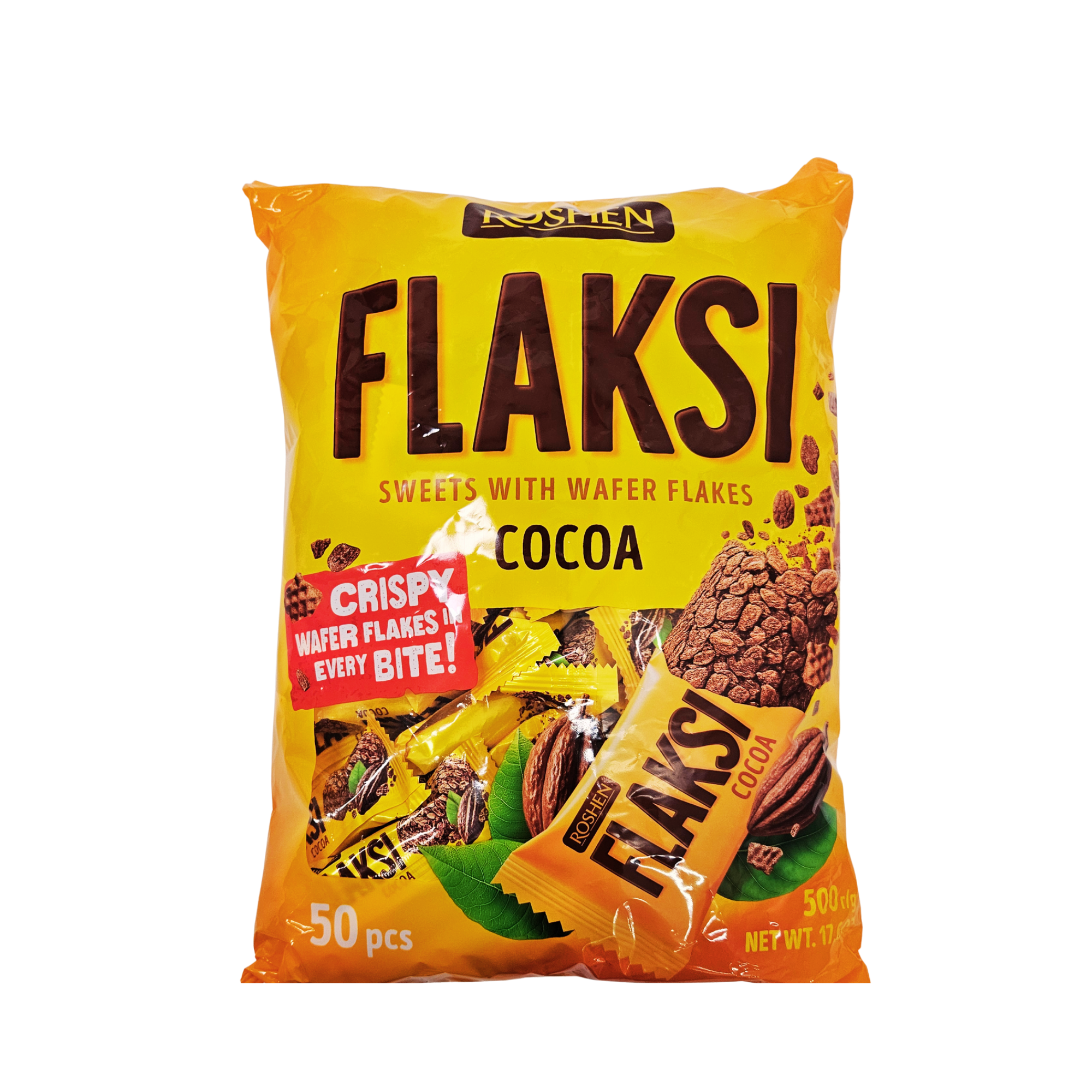 Roshen Flaksi Cocoa vafliniai saldainiai su kakavos kremu