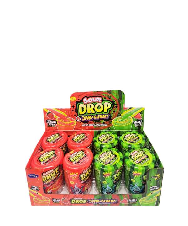 Sour Drop Watermelon&Strawberry Jam + Gummy rūgštūs guminukai su žele