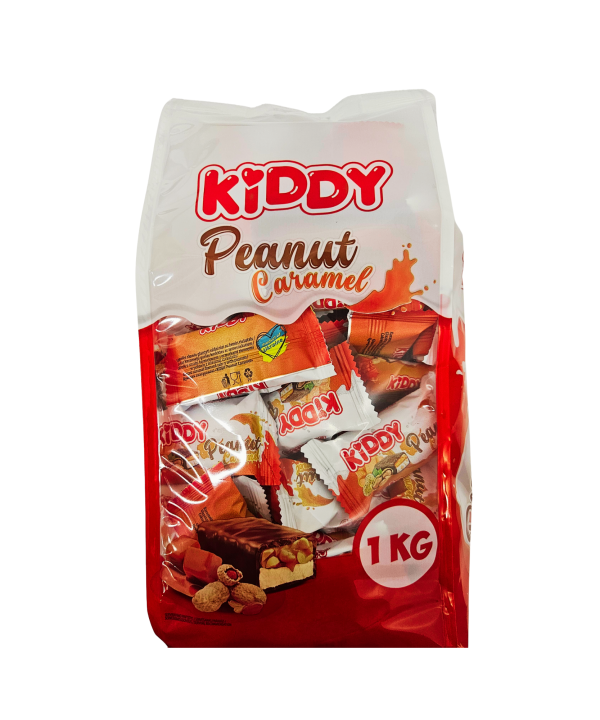 Glazūruoti karamelės skonio saldainiai „KiDDY Peanut Caramel“ su žemės riešutais