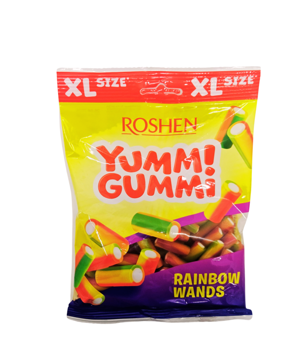 ROSHEN XXL Yummi Gummi Rainbow Wands - lazdelės guminukai