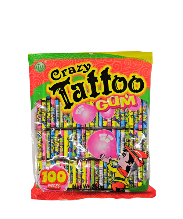 Crazy Tattoo Gum – kramtomoji guma, 100 vnt
