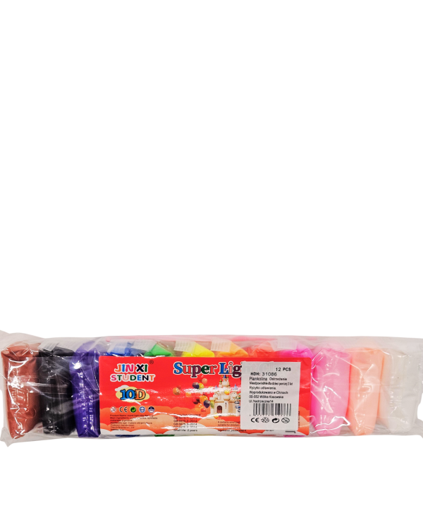 Spalvotas lengvas modelinas „Super Light Clay“, 12 vnt.