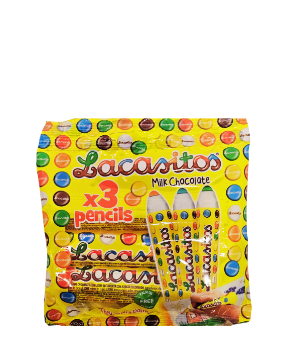 Lacasitos Pencils – pieninio šokolado dražė pieštukuose, 3 vnt
