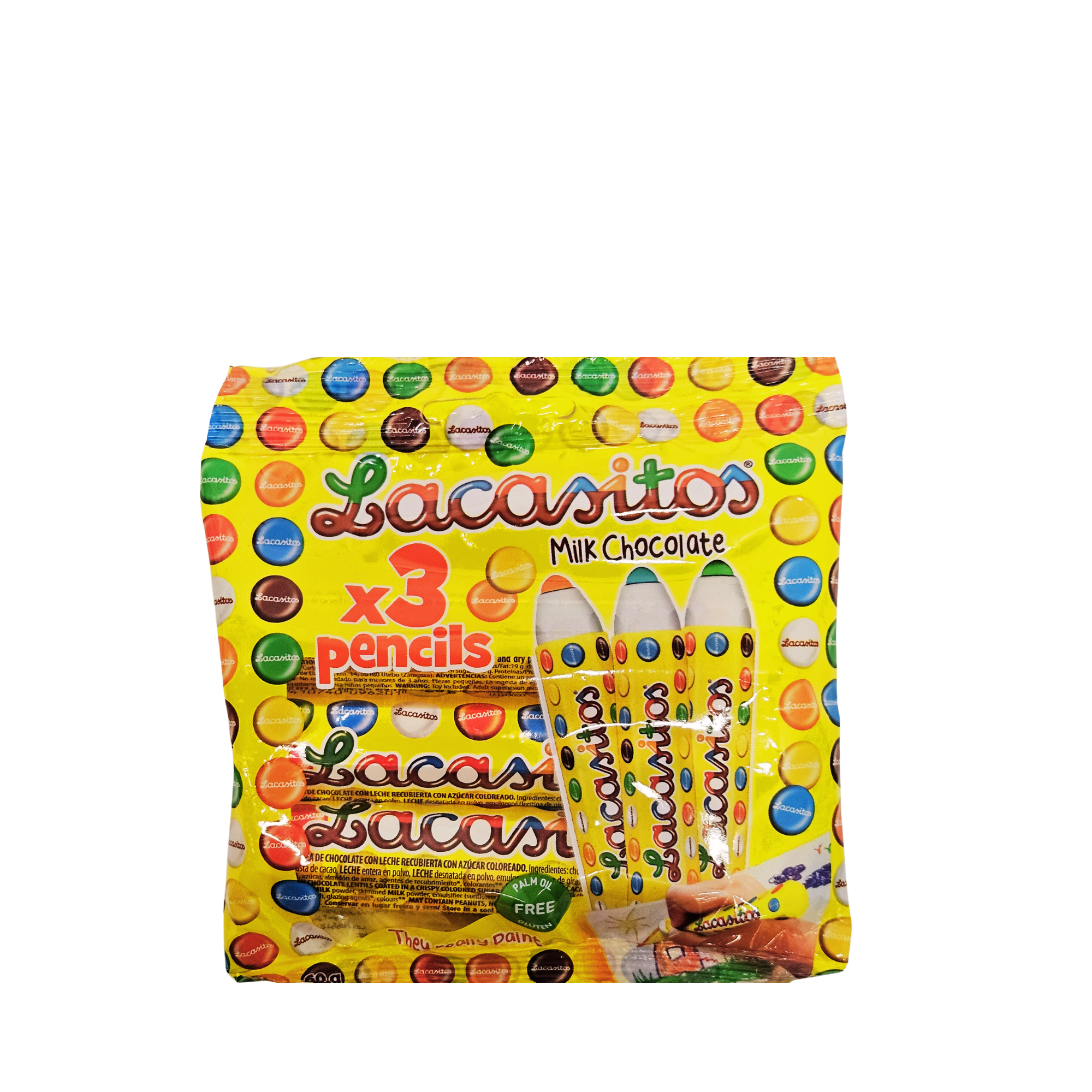 Lacasitos Pencils – pieninio šokolado dražė pieštukuose, 3 vnt