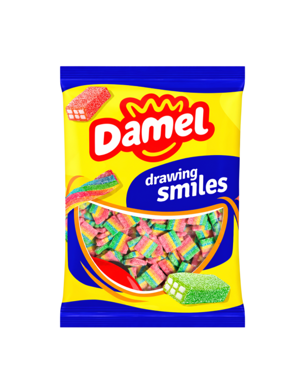 DAMEL Multicolor Belt Bites – rūgštūs vaivorykštiniai saldainiai