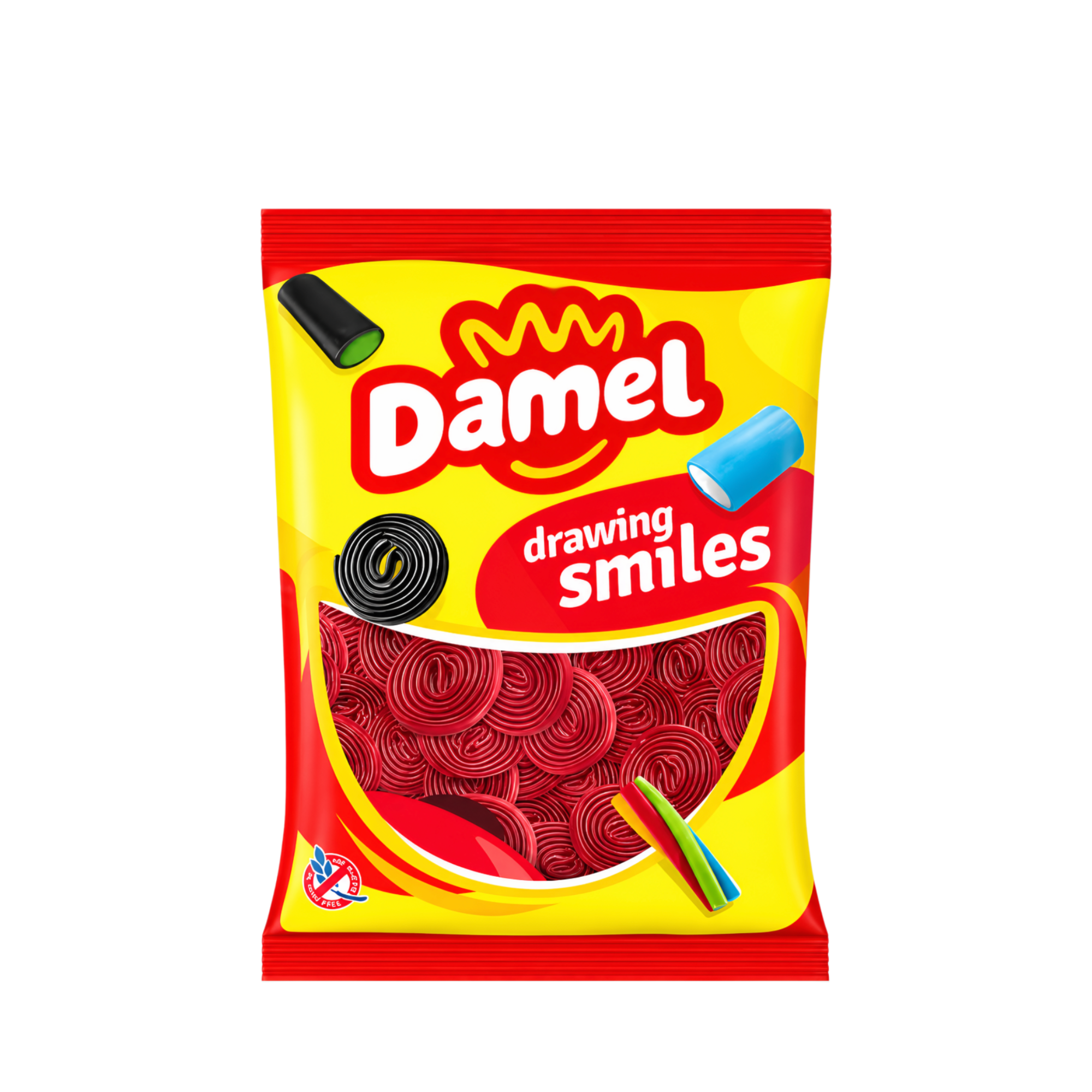 DAMEL Drawing Smiles – braškių skonio želė ratukai