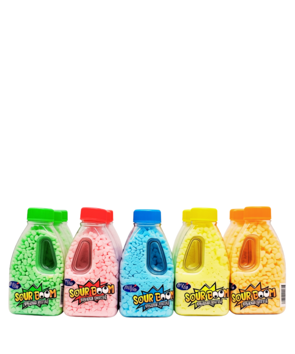 Sour Boom Powder Bottle – rūgštūs saldainių milteliai buteliukuose, 30vnt