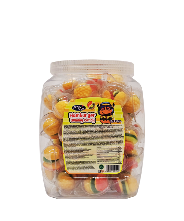 Hamburger Gummy Candy guminukai mėsainio formos, 50 vnt