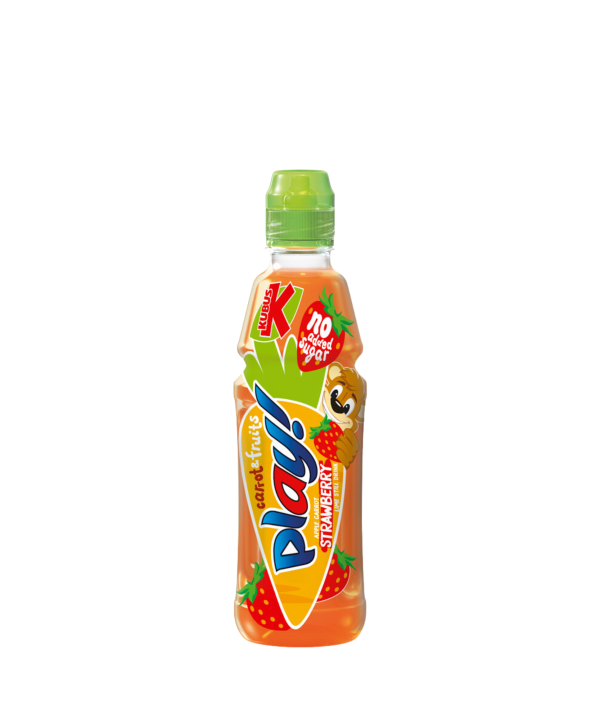 Kubuś Play obuolių, morkų, braškių ir žaliųjų citrinų gėrimas su vitaminais