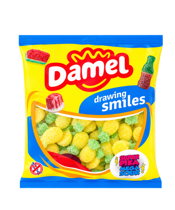 DAMEL Pina Pika – rūgštūs ananasų skonio guminukai
