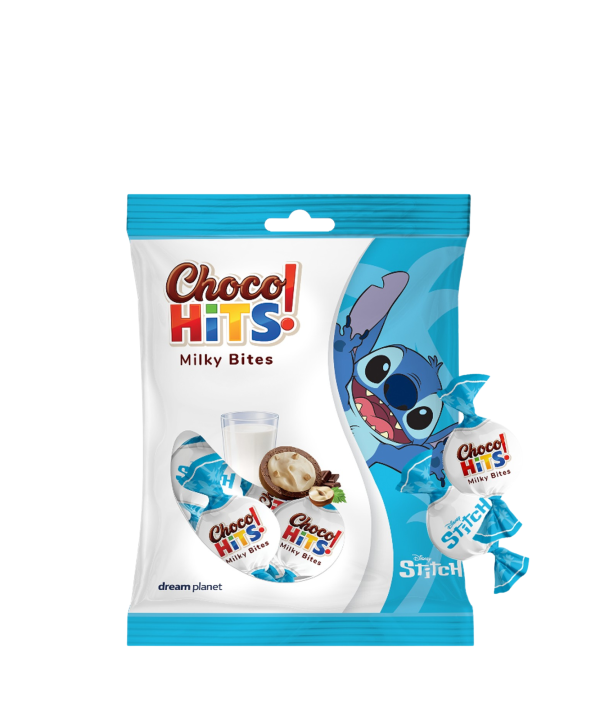 Choco Hits! Milky Bites Disney Stitch pieniško šokolado saldainiai su pieniniu įdaru