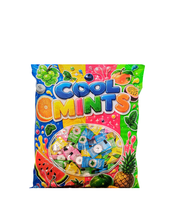 Cool Mints becukriai mėtiniai vaisių skonio saldainiai, 500 g