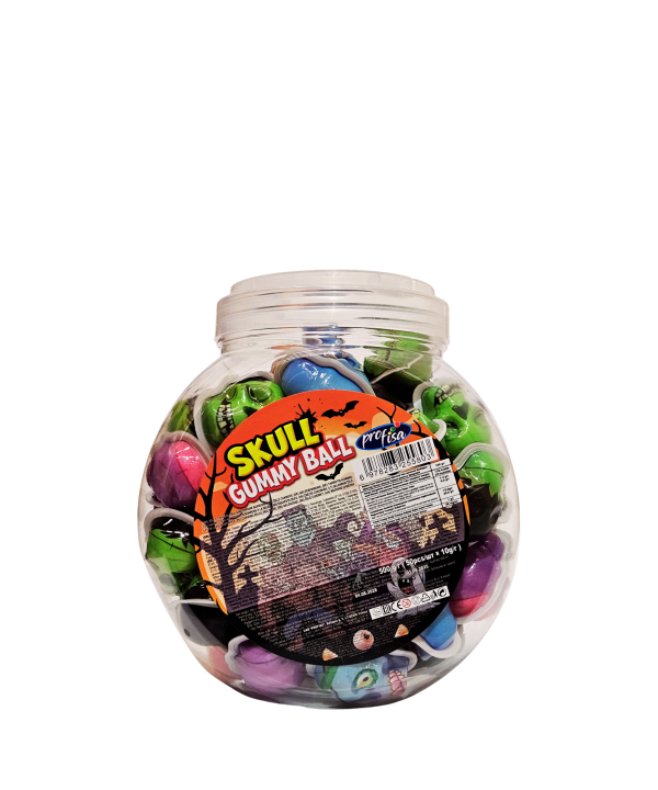 Skull Gummy Ball kaukolės formos guminukai, 50 vnt