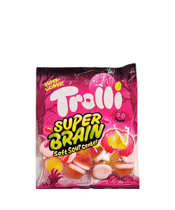 TROLLI Super Brain – vaisių skonio želė saldainiai su rūgščiu įdaru