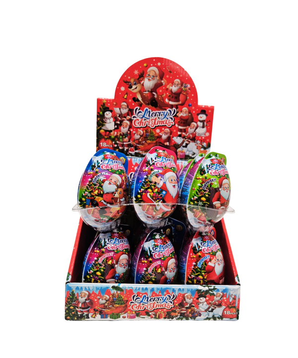 „Merry Christmas Eggs“ plastikinis kiaušinis su saldainiu ir žaisliuku