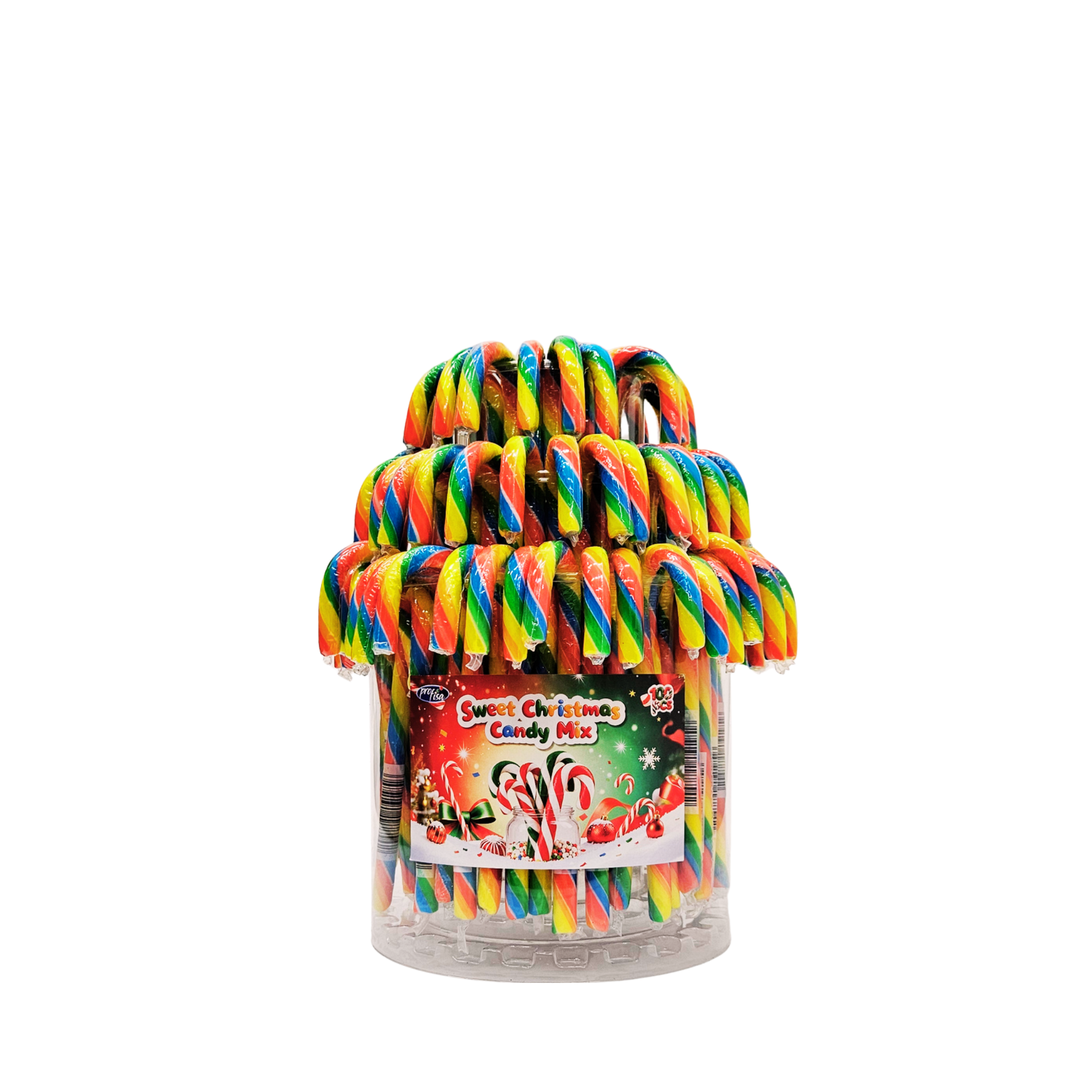 „Sweet Christmas Candy Mix“ spalvotos kalėdinės lazdelės, 100 vnt.