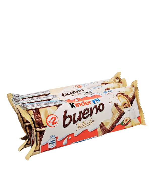 Vafliniai batonėliai KINDER BUENO WHITE, 3 vnt